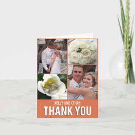 Cartão de agradecimento de casamento colagem Chic