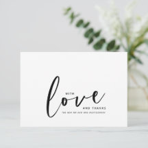 Cartão de Agradecimento de Casamento Com Amor e Gr