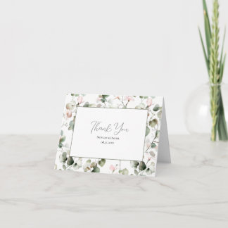 Cartão de Agradecimento de Casamento com Aquarela