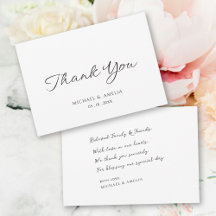 Cartão de Agradecimento de Casamento com Aquarela 