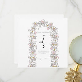 Cartão de agradecimento de casamento com arco mode