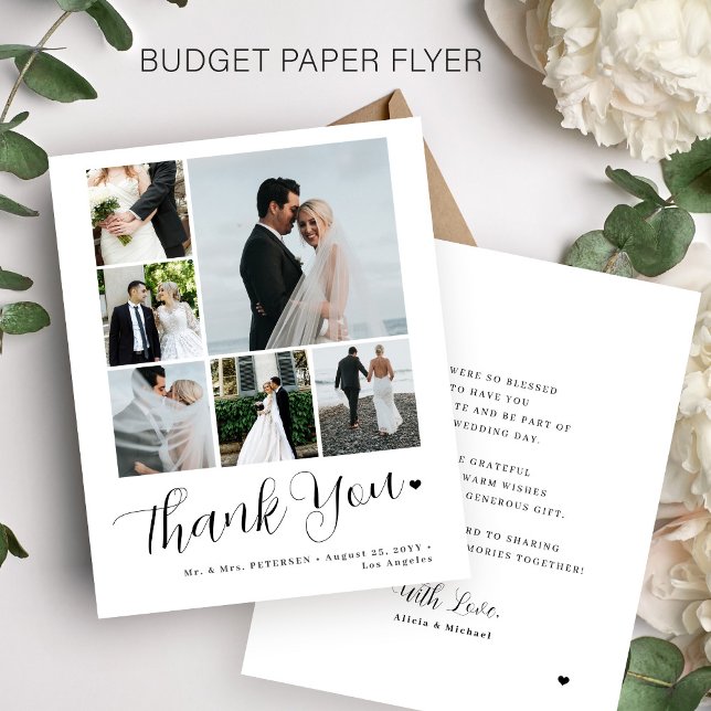 Cartão de agradecimento de casamento com colagem d (Criador carregado)