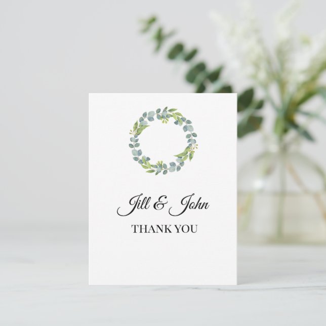 Cartão de Agradecimento de Casamento com Coroa de  (Em pé/Frente)