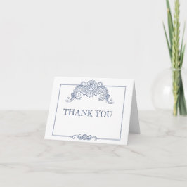 Cartão de agradecimento de casamento com design de