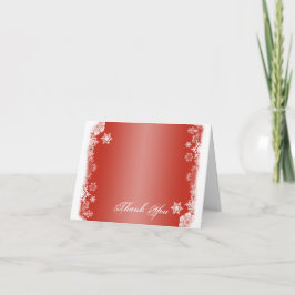 Cartão de agradecimento de casamento com flocos de