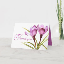 Cartão de agradecimento de casamento com flor roxa