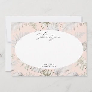 Cartão de Agradecimento de Casamento com Folhagem