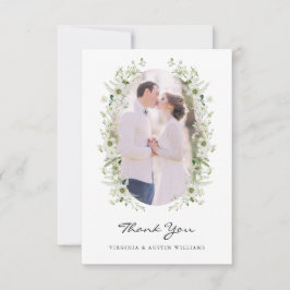 Cartão de Agradecimento de Casamento com Foto