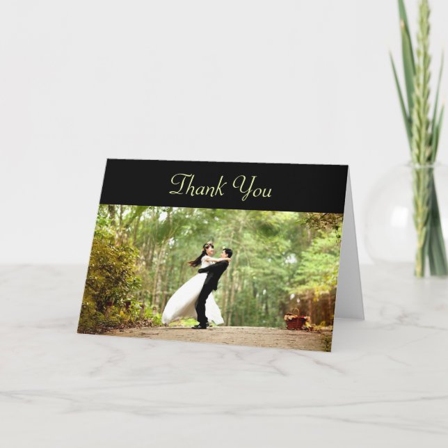 Cartão de Agradecimento de Casamento com Foto (Frente)