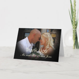 Cartão de Agradecimento de Casamento com Foto