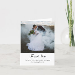 Cartão de Agradecimento de Casamento com Foto