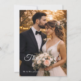 Cartão de Agradecimento de Casamento com Foto | Ca
