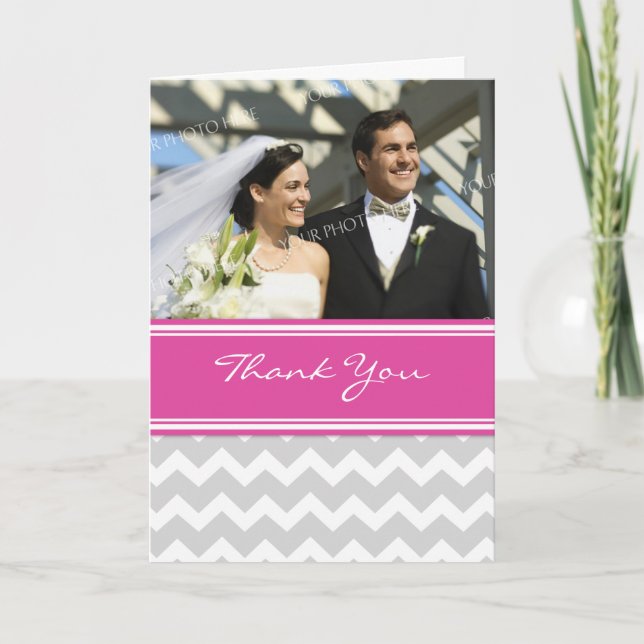 Cartão de Agradecimento de Casamento com Foto Chev (Frente)