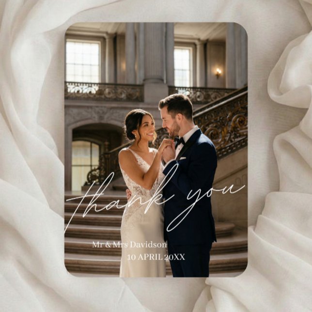 Cartão de Agradecimento de Casamento com Foto Comp (Criador carregado)