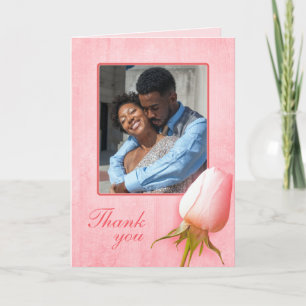 Cartão de agradecimento de casamento com foto de b