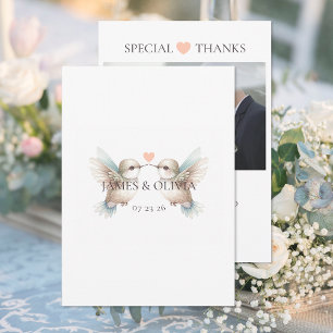 Cartão de Agradecimento de Casamento com Foto de B