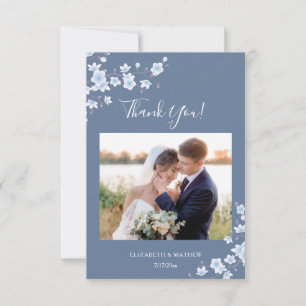 Cartão de Agradecimento de Casamento com Foto de C
