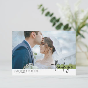 Cartão de Agradecimento de Casamento com Foto de D