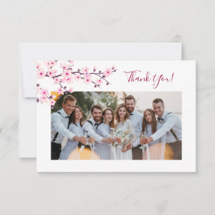 Cartão de agradecimento de casamento com foto de f