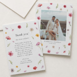Cartão de Agradecimento de Casamento com Foto de F