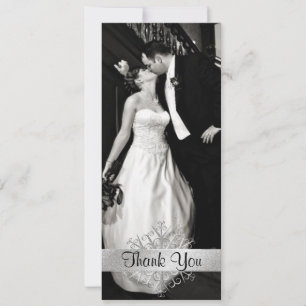 Cartão de Agradecimento de Casamento com Foto de F