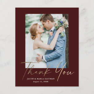 Cartão de agradecimento de casamento com foto de r