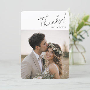 Cartão de Agradecimento de Casamento com Foto de R