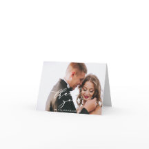 Cartão de Agradecimento de Casamento com Foto Dobl