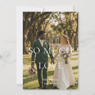 Cartão de Agradecimento de Casamento com Foto e Le