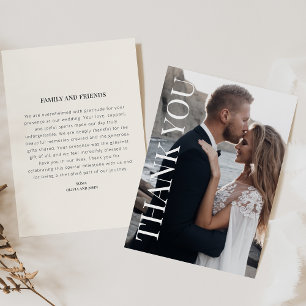 Cartão de Agradecimento de Casamento com Foto e Me