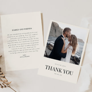 Cartão de Agradecimento de Casamento com Foto e Me