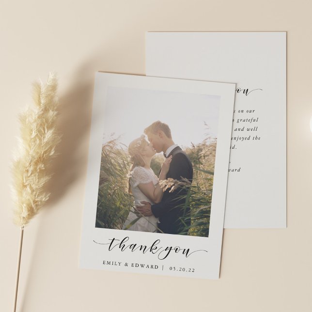 Cartão de Agradecimento de Casamento com Foto em M (Criador carregado)