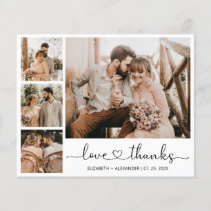 Cartão de Agradecimento de Casamento com Foto em O