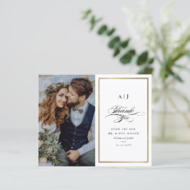 Cartão de Agradecimento de Casamento com Foto em O