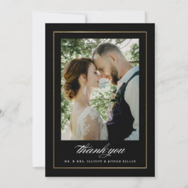 Cartão de Agradecimento de Casamento com Foto em O