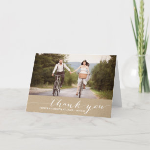 Cartão de Agradecimento de Casamento com Foto em S