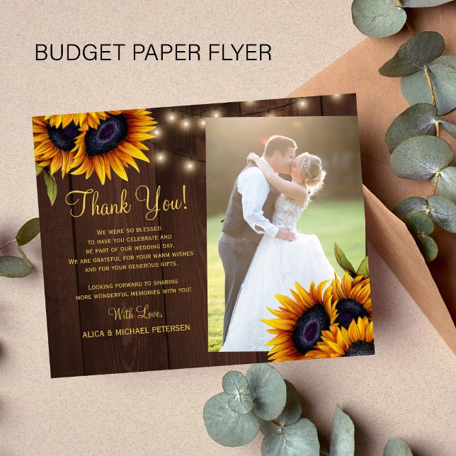 Cartão de agradecimento de casamento com foto flor (Criador carregado)
