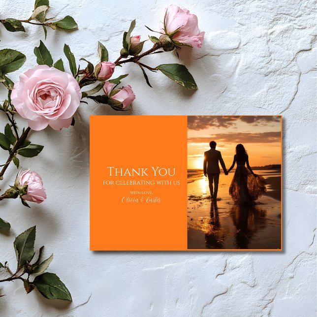 Cartão de Agradecimento de Casamento com Foto Lara (Criador carregado)