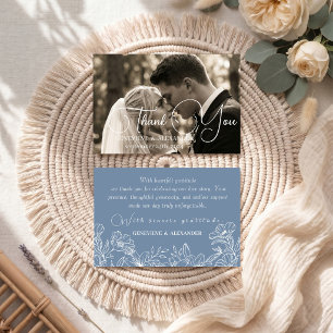 Cartão de Agradecimento de Casamento com Foto Líri