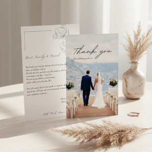 Cartão de Agradecimento de Casamento com Foto Mini