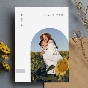 Cartão de Agradecimento de Casamento com Foto Mini