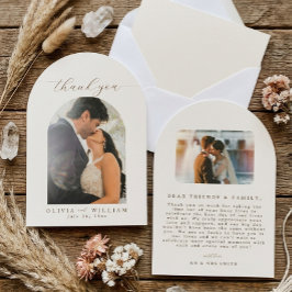 Cartão de Agradecimento de Casamento com Foto Mini