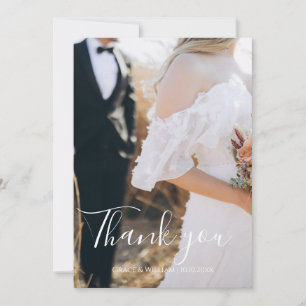 Cartão de Agradecimento de Casamento com Foto Mini