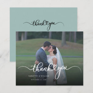 Cartão de agradecimento de casamento com foto mode