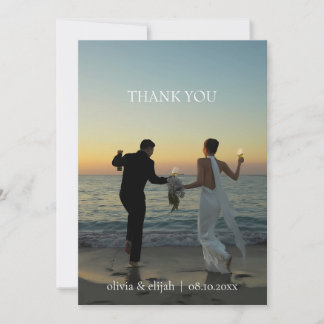 Cartão de Agradecimento de Casamento com Foto Mode