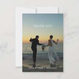 Cartão de Agradecimento de Casamento com Foto Mode