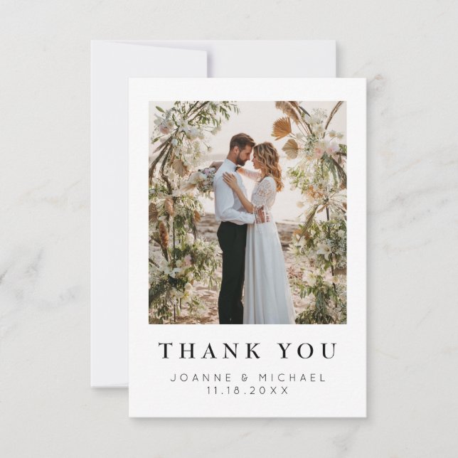Cartão de Agradecimento de Casamento com Foto Pers (Frente)
