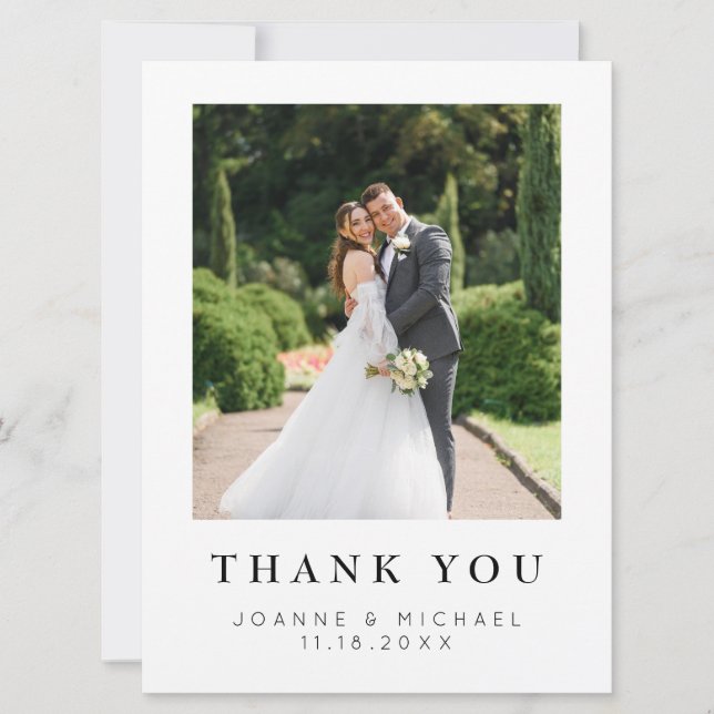 Cartão de Agradecimento de Casamento com Foto Pers (Frente)