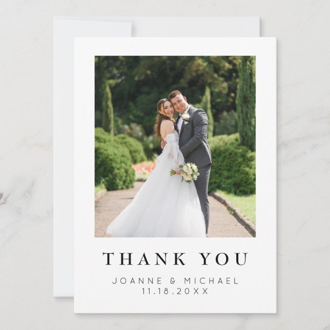 Cartão de Agradecimento de Casamento com Foto Pers (Frente)