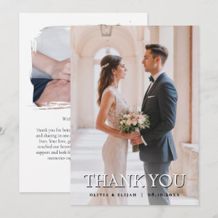 Cartão de Agradecimento de Casamento com Foto Pers